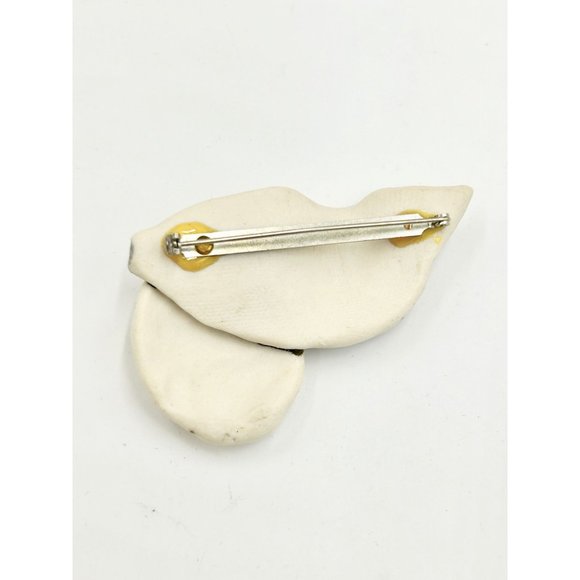Vintage Face Brooch Handmade Ceramic Pin Artisan Hand Crafted Figural Jewelry - Picture 4 of 5